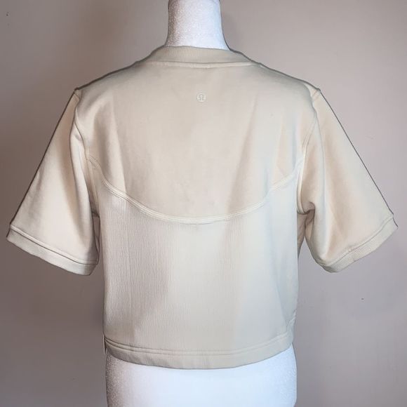 Lululemon Cotton French Terry Swift Tee Top Crop Shirt Size 6 New Gym Womens - Picture 5 of 8
